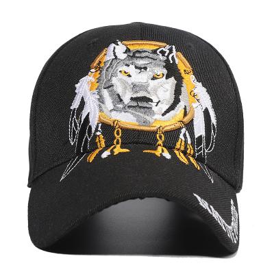 China 2021 Fashion COMMON wolf baseball cap women with embroidery men's dad hat baseball cap for boy men luxury brand hat for sale