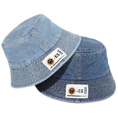 China 2021 New Washed Denim Bucket Hats Mens Womens Outdoor Panama Hat Checked Foldable Washed Blue Jean Sun Shade Casual Fisherman Hip Hop Hat for sale