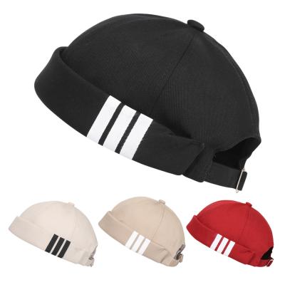 China COMMON Skullcaps Cotton Docker Sailor Hat Skullcap Summer Bowler Owner Brimless Hats Outdoor Personality Unisex Round Hat for sale