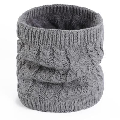 China 2021 Winter Cotton Scarf For Women Twist Ring Scarf Men/Women Warm Scarf Plus Velvet Bib Thick Knitted Cotton To Protect Neck Bib for sale