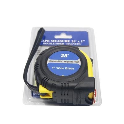 China Tape 25ft&7.5m Compact Thicker Blade Auto Lock Tape Measure Retractable Rubber Coating Metric Tape for sale