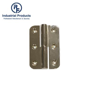 China Industrial Brass Nickel Plated Pull Out Round Flag Corner Door Hinge For Furniture Hardware Accessories for sale