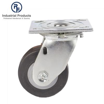 China OEM Industrial Style Heavy Duty Universal Rubber Cargo Steel Rubber Caster Wheel for sale