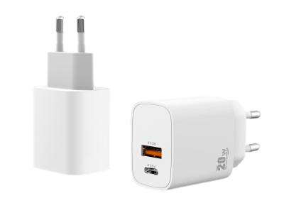 China Adaptador dual 5V 3A, tipo-c transformador del paladio del paladio de 1C1A USB 20W GaN de 9V 2.22A de la pared del cargador 12V 1.67A con el enchufe de la UE en venta