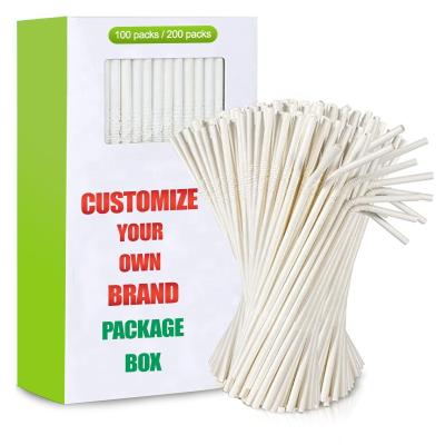 China biodegradable & Disposable Wholesale Customized Curvy Eco Friendly Color Printed Disposable Compostable Biodegradable Bendable Paper Drinking Straw for sale