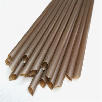 China Biodegradable Compostable Coffee Grounds Straws, Pointed End Coffee Grounds Fiber Straw, Biodegradable Coffee Color Drinking Straw for sale