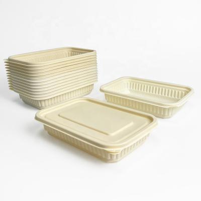 China Eco Friendly Folding 500ml Cornstarch Degradable Biodegradable Takeout Food Container Food Bowl for sale