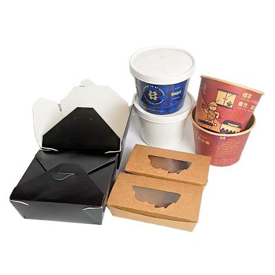 China Custom Black Biodegradable Cake Logo Wrapping Paper Takeout Box With Clear Display Round PVC Windows for sale