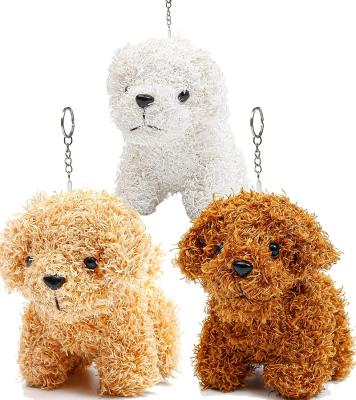 China Hot Selling Key Chain Mini Dog Stuffed Keychain Custom Keychain Cute Pending Bag Plush Dog Front Game Selling Key Chain for sale