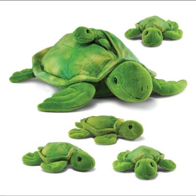 China 2022 Amazon Hot Sale Sea Turtle Interactive Game Four Small Turtle With Big Turtle Stuffed Plush Toy For Children for sale