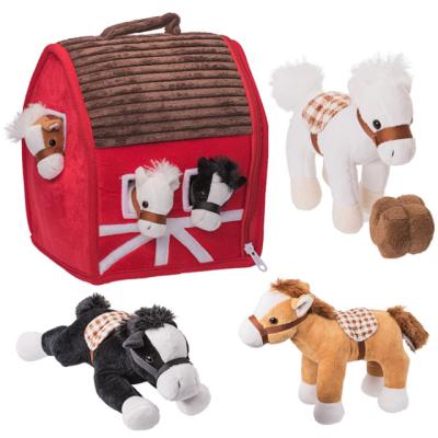 China Play Maker Horse House Plush Toy and Sound Doll for Kids Brown / White Black Horse Dolls for sale