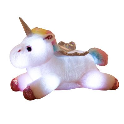 China Custom Play Plush Toy With Glowing LED Light Night Unicorn Toys Stuffed Plush Toy Light Up Luminous Unicorn Dolls for sale