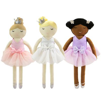 China Toy Fast Shipping Wholesale Crown Rag Rag Plush Dog Ballerina Doll For Kids Childhood Friend for sale