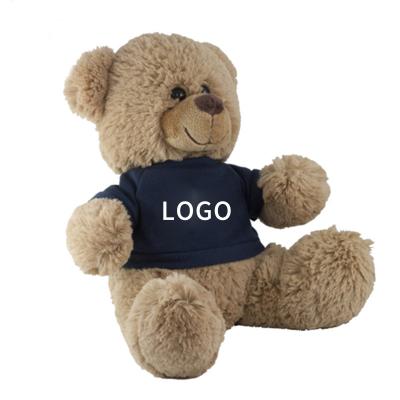 China Game Maker Mini Teddy Brown Curious Bear Interactive Plush Toy Big With T-shirt High Quality Gummy Logo for sale