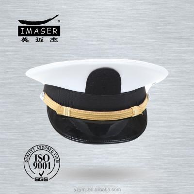 China Character Plain Style Air Force Senior Captain Headwear With Black Strap For Navy Navy for sale