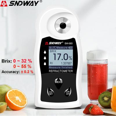 China SNDWAY Digital Rechargeable Automatic Sugar Meter Hydrometer Brix Concentration Refractometer for Honey Grape Wine Beer Alcohol SW-593 for sale