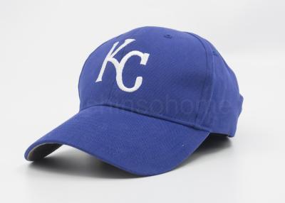 China Summer Girl / Boy Cotton Baseball 6 Panel Caps Blue With Grey Down Brim for sale