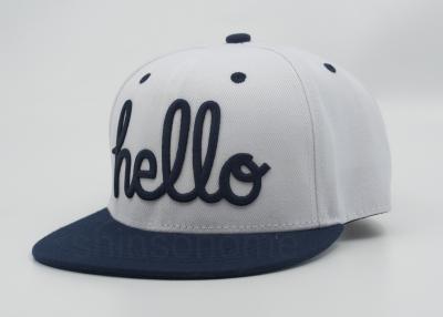 China Custom Printed Inner White Flat Bill Hats Two Stone , Official Baseball Cap for sale