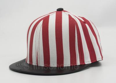 China Cotton Twill Snapback Plain Adult Baseball Cap Flat Brim Red With Black for sale