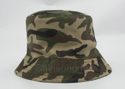 China Reversible 100 % Cotton Camo Bucket Hats Fishing Printed Customizable for sale