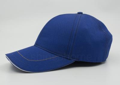 China Blue 100% Cotton Twill Plain Personalised Baseball Caps Sandwich Bill for sale