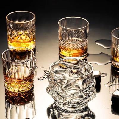 China CLASSIC Hot Selling Old Fashioned Amazon Whiskey Glass Clear Crystal Rock Glass Whiskey Cups for Cocktail Party for sale