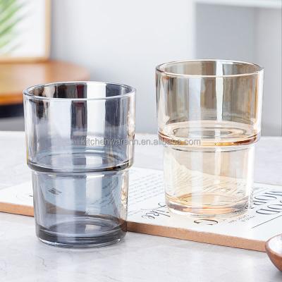 China Mid Century Modern Tumbler 200~480ML Glass Water Bottle Straw Electroplated Glass Mug With Straw for sale