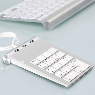 China Small Numeric Keypad Wired Numeric Keypad With 3 USB HUB Computer Numeric Keypad For Laptop for sale