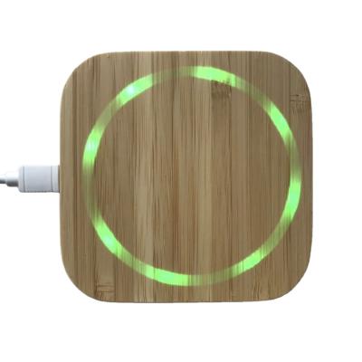 China 5W 7.5W 10W Automobile Wooden Wireless Charger Cargador Inalambrico Cargador Inalambrico QI Pad Wireless Charging Bamboo Wireless Charger for sale