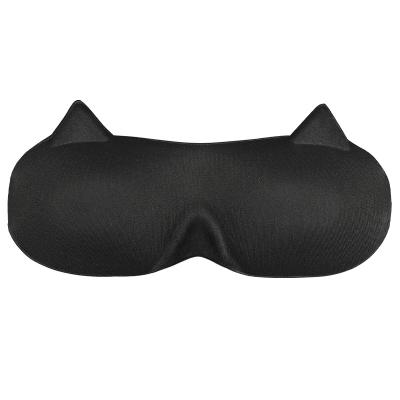 China Shading New 3D Design Lightweight Cat Ears Contoured Eyemask Memory Foam Cover Shade Travel Sleep Slow Blindfold Mask New for sale