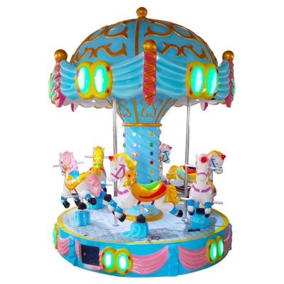 China Fiberglass 6 Seats Carousel Small Carousel Rides Amusement Park Carousel For Sale for sale