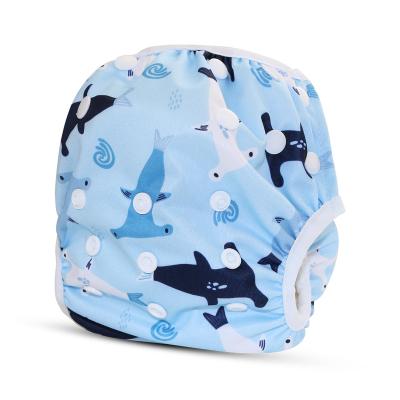 China 2021 New Design Popular Deep Sea Fish Print Reusable Baby Swim Pants Diaper for sale