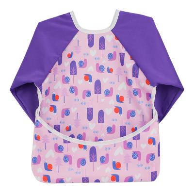 China Sustainable Long Cape Waterproof Sleeved Bib With Sleeves Reusable Bib Long Sleeve for sale