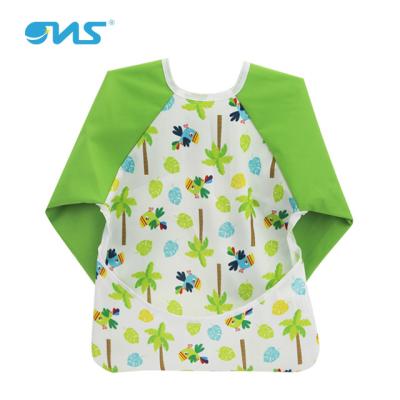 China Sustainable Waterproof Baby Long Sleeved Bib With Sleeves for sale