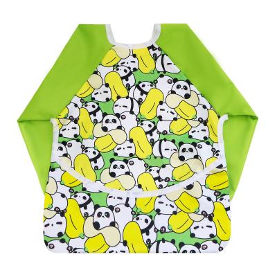 China Viable Unisex Toddler Baby Shirt Apron Waterproof Bib With Pocket Along Baby Wrap Bib for sale