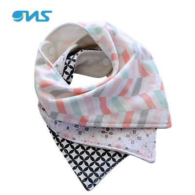 China Sustainable High Quality Cotton Baby Bandana Bibs With 2 Snaps for sale