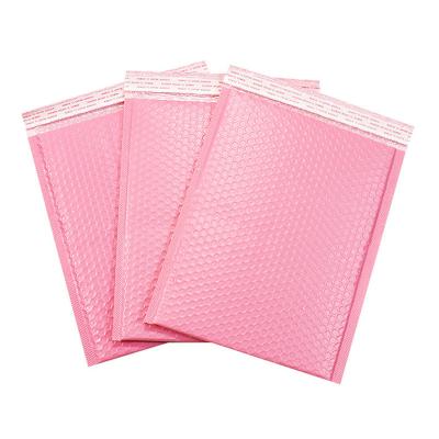 China Custom Pink Coextrusion Film Bubble Tearproof Cosmetic Blush Waterproof Shockproof Eyeshadow Courier Envelope Packaging Bag for sale