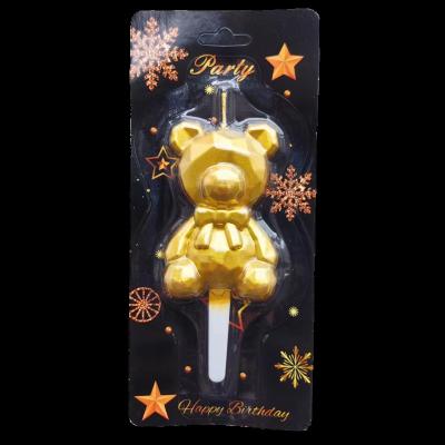 China Cake decoration friends party Cake Cute Astronaut Bear Shape For Kid's Creative Candles Cartoon Birthday Candle for sale