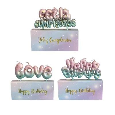 China Popular Hot sell LOVE design candle happy birthday candle gold paint electroplating party love shape cake candles for sale