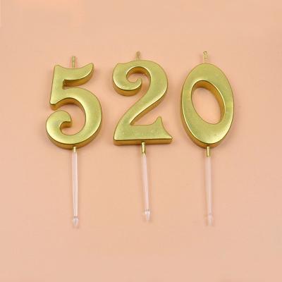 China Birthdays Party Supplies Unique Birthday Celebration Arabic Numerals Metallic Color Happy Birthday Number Digital Art Candle for sale