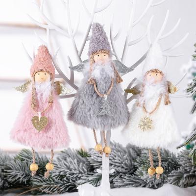 China Creative Christmas Decoration Gradient Wool Headed Hat Cute Christmas Angel Doll for sale