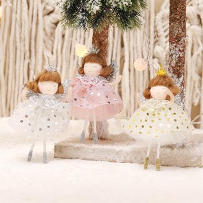 China Christmas Decoration Sequin Skirt Decoration Girls Gift Cute Christmas Angel Doll for sale