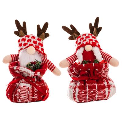 China Rudolph Doll Cartoon Christmas Children's Apple Sack Ornaments Christmas Party Decoration Supplies Antlers Gift Bag for sale