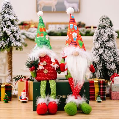 China Christmas Party Christmas Decoration Supplies Printed Faceless Hanging Pointed Hat Leg Doll Christmas Gnome Ornament for sale