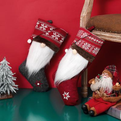 China Faceless Christmas Gnome Design Old Man Stocking Stuffer Gift Bag for sale