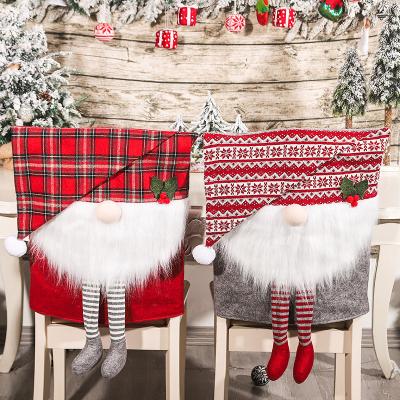 China Christmas Party Hanging Old Man Feet Flip Hat Chair Cover Chair Cover Faceless Hanging Holiday Decoration Supplies for sale