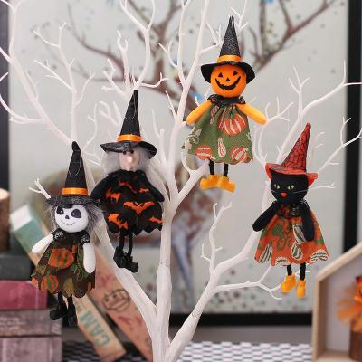 China White Halloween Party Decorations Top Hat Black Cat Pumpkin Witch Ghost Pendant for sale