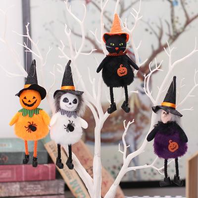 China Halloween Party Halloween Decorations Mini Plush Pumpkin Witch Figure Halloween Ornament for sale