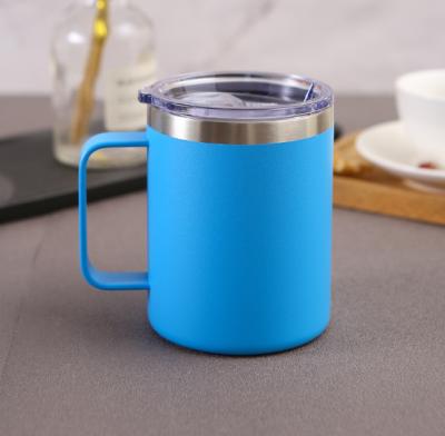 China Double Stored Stainless Steel 12oz 14oz Camper Coffee Mug Wine Cup Coffee Mug With Handle for sale