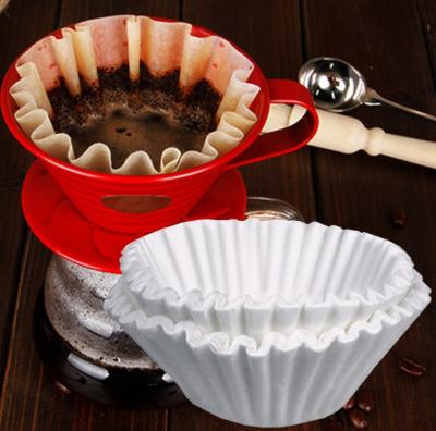 China 50pcs/Set White Stocked Coffee Filters Single Serving Paper For Coffee Machine 24CM Filter Paper Cake Cup White Coffee Paper Cup for sale